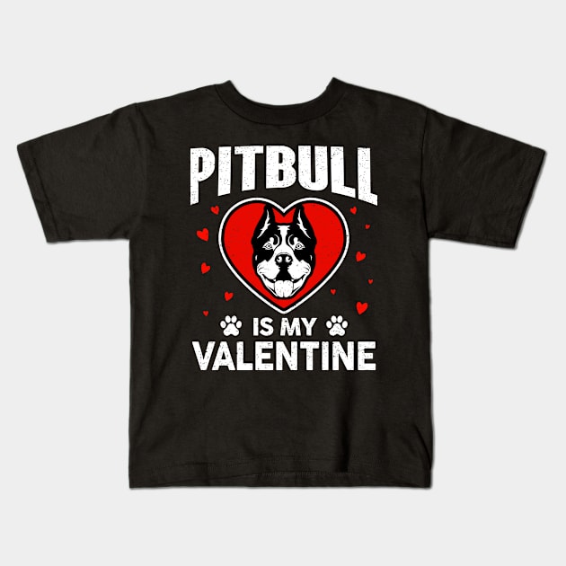 Pitbull is my valentine Kids T-Shirt by snnt